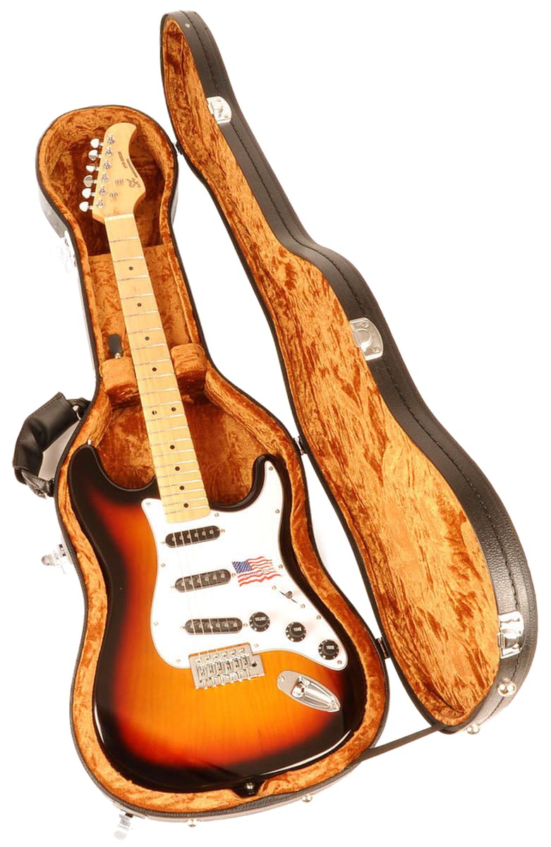 Douglas Egc 450 St Bk/Gold Guitar Case For Fender Stratocaster Telecaster Rickenbacker Epiphone Coronet Wilshire & Similar Model